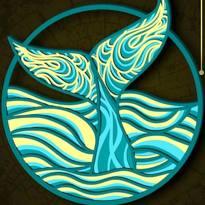Whale Multilayer SVG. CNC. Cricut. Paper cutting. Laser cut file. 3D layer. Glowforge.
