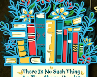 Flower Books Multilayer SVG. CNC. Cricut. Paper cutting. Laser cut file. 3D layer. Glowforge.