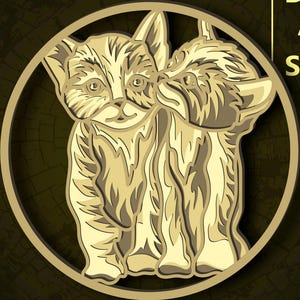 Katten meerlaagse SVG. CNC-gestuurd. Cricut. Papier snijden. Lasergesneden bestand. 3D-laag. Glowforge.