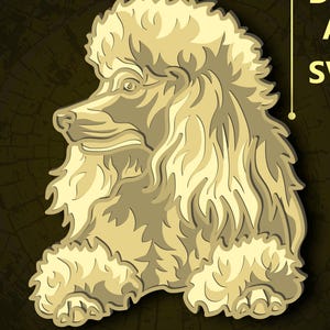 Poodle Dog Multilayer SVG. CNC. Cricut. Paper cutting. Laser cut file. 3D layer. Glowforge.