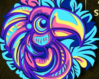 Parrot Multilayer SVG. CNC. Cricut. Paper cutting. Laser cut file. 3D layer. Glowforge.