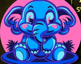 Elephant Multilayer SVG. CNC. Cricut. Paper cutting. Laser cut file. 3D layer. Glowforge.