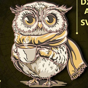 Owl Multilayer SVG. CNC. Cricut. Paper cutting. Laser cut file. 3D layer. Glowforge.