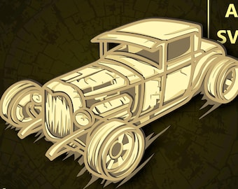 Car Multilayer SVG. CNC. Cricut. Paper cutting. Laser cut file. 3D layer. Glowforge.
