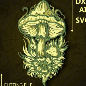 Mushrooms Multilayer SVG. CNC. Cricut. Paper cutting. Laser cut file. 3D layer. Glowforge.