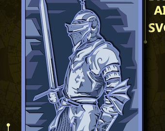 Knight Multilayer SVG. CNC. Cricut. Paper cutting. Laser cut file. 3D layer. Glowforge.