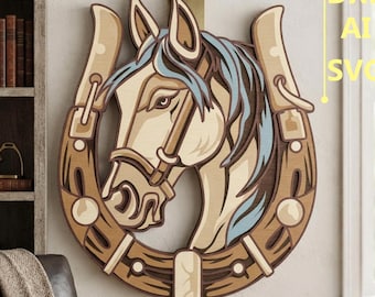 Horse Multilayer SVG. CNC. Cricut. Paper cutting. Laser cut file. 3D layer. Glowforge.