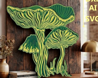 Mushrooms Multilayer SVG. CNC. Cricut. Paper cutting. Laser cut file. 3D layer. Glowforge.