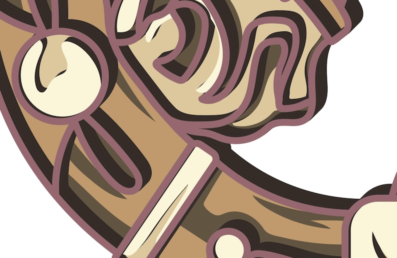 K&ouml;nnte beinhalten: Abstraktes Grafikdesign mit geschichteten Formen in Braun-, Beige- und Lilat&ouml;nen. Das Design zeigt ein kreisf&ouml;rmiges Element mit einem hellbeigen Kreis und einer geschwungenen Form sowie andere geometrische Formen.