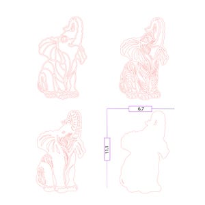 May include: Line art design of an elephant with its trunk raised in the air. The design is in a simple, minimalist style and is perfect for use in a variety of projects, such as scrapbooking, card making, and home decor.