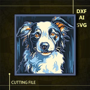 Border Collie Dog Multilayer SVG/ Border Collie Dog CNC file/ Cricut file / Cutting file svg/ Paper cut/ Laser cut file/ 3D layer