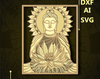 Buddha Multilayer SVG. CNC. Cricut. Paper cutting. Laser cut file. 3D layer. Glowforge.
