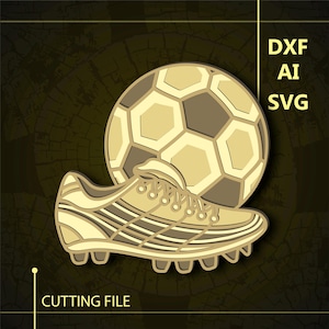 Football Multilayer SVG/ Football CNC file/ Cricut file / Cutting file svg/ Paper cut/ Laser cut file/ 3D layer