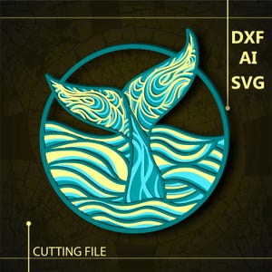 Whale Multilayer SVG/ Whale CNC file/ Cricut file/ Cutting file svg/ Paper cut/ Laser cut file/ 3D layer