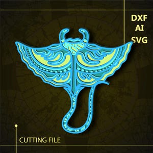 Stingray fish Multilayer SVG/ Stingray fish CNC file/ Cricut file / Cutting file svg/ Paper cut/ Laser cut file/ 3D layer