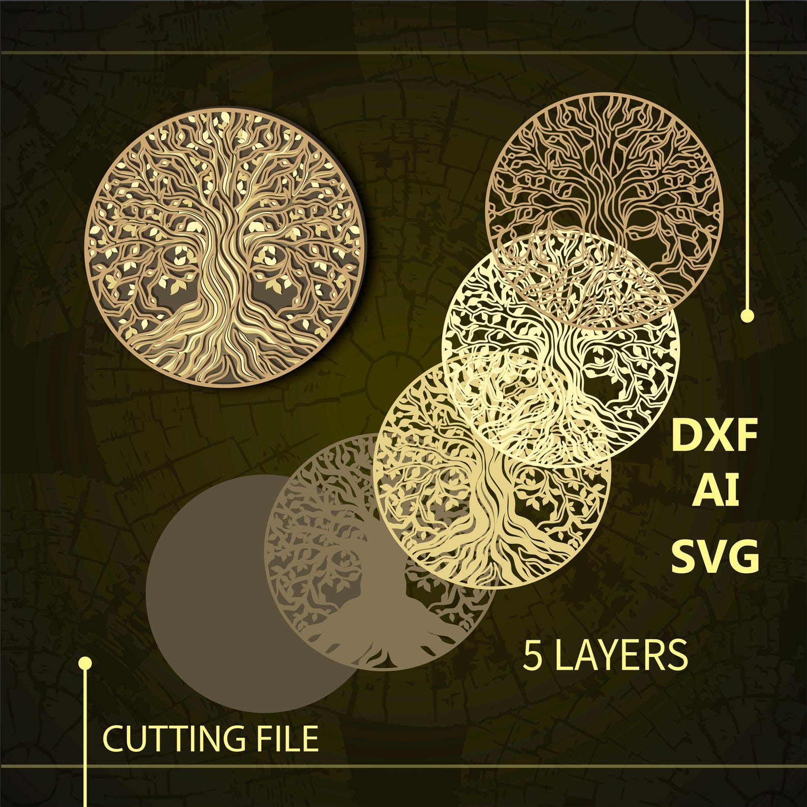 Tree of Life Multilayer SVG. CNC. Cricut. Paper Cutting. Laser Cut File ...