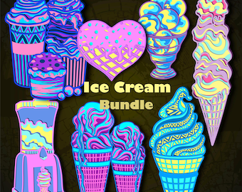 Bundle Ice Cream Multilayer SVG. CNC. Cricut. Paper cutting. Laser cut file. 3D layer.