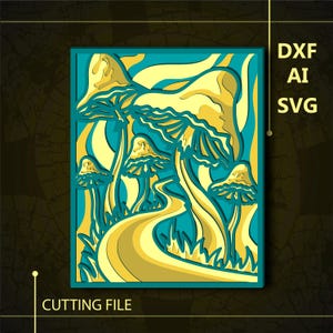 Mushroom Multilayer SVG/ Mushroom CNC file/ Cricut file / Cutting file svg/ Paper cut/Laser cut file/       3D layer
