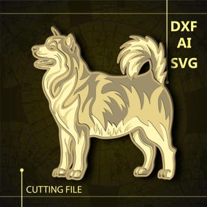 Husky Dog Multilayer SVG/ Husky Dog CNC file/ Cricut file / Cutting file svg/ Paper cut/ Laser cut file/      3D layer
