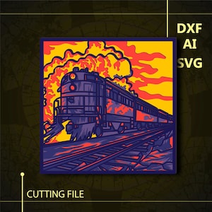 Train Multilayer SVG/ Train CNC file/ Cricut file / Cutting file svg/ Paper cut/ Laser cut file/ 3D layer