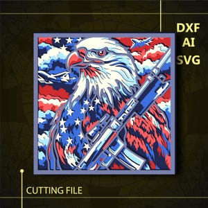 American Flag Eagle Multilayer SVG/ American Flag Eagle CNC file/ Cricut file / Cutting file svg/ Paper cut/ Laser cut file/ 3D layer