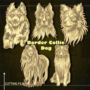 Bundle Border Collie  Multilayer SVG/ Bundle Border Collie CNC file/ Cutting file svg/ Paper cut/ Laser cut file/ 3D layer
