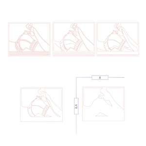 May include: A line drawing illustration showing a woman adjusting a bra strap. The illustration is in black and white and shows the woman from the chest up.