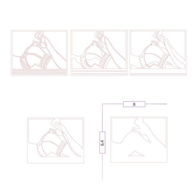 May include: A line drawing illustration showing a woman adjusting a bra strap. The illustration is in black and white and shows the woman from the chest up.