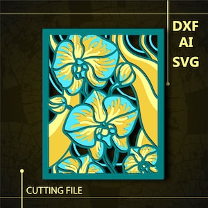Orchid Multilayer SVG/ Orchid CNC file/ Cricut file / Cutting file svg/ Paper cut/ Laser cut file/ 3D layer
