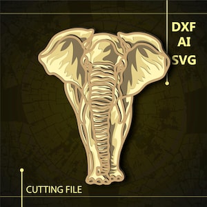 Elefante multistrato SVG/file CNC elefante/file Cricut/file di taglio in formato SVG/taglio di carta/file di taglio laser/strato 3D