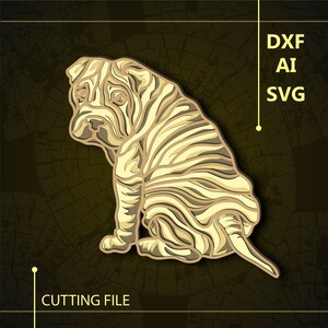 Shar Pei Hunde Multilayer SVG / Shar Pei Hunde CNC Datei / Cricut Datei / Schneidedatei svg / Papierschnitt / Laser cut Datei / 3D Schicht
