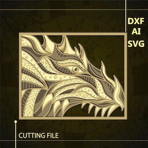 Dragon Multilayer SVG/ Dragon CNC file/ Cricut file / Cutting file svg/ Paper cut/ Laser cut file/ 3D layer