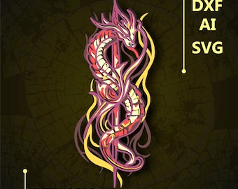 Dragon Multilayer SVG. CNC. Cricut. Paper cutting. Laser cut file. 3D layer. Glowforge.