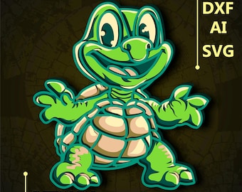 Schildkröte mit mehreren Ebenen SVG. CNC. Cricut. Scherenschnitt. Laser cut Datei. 3D Schicht. Glühschmiede.