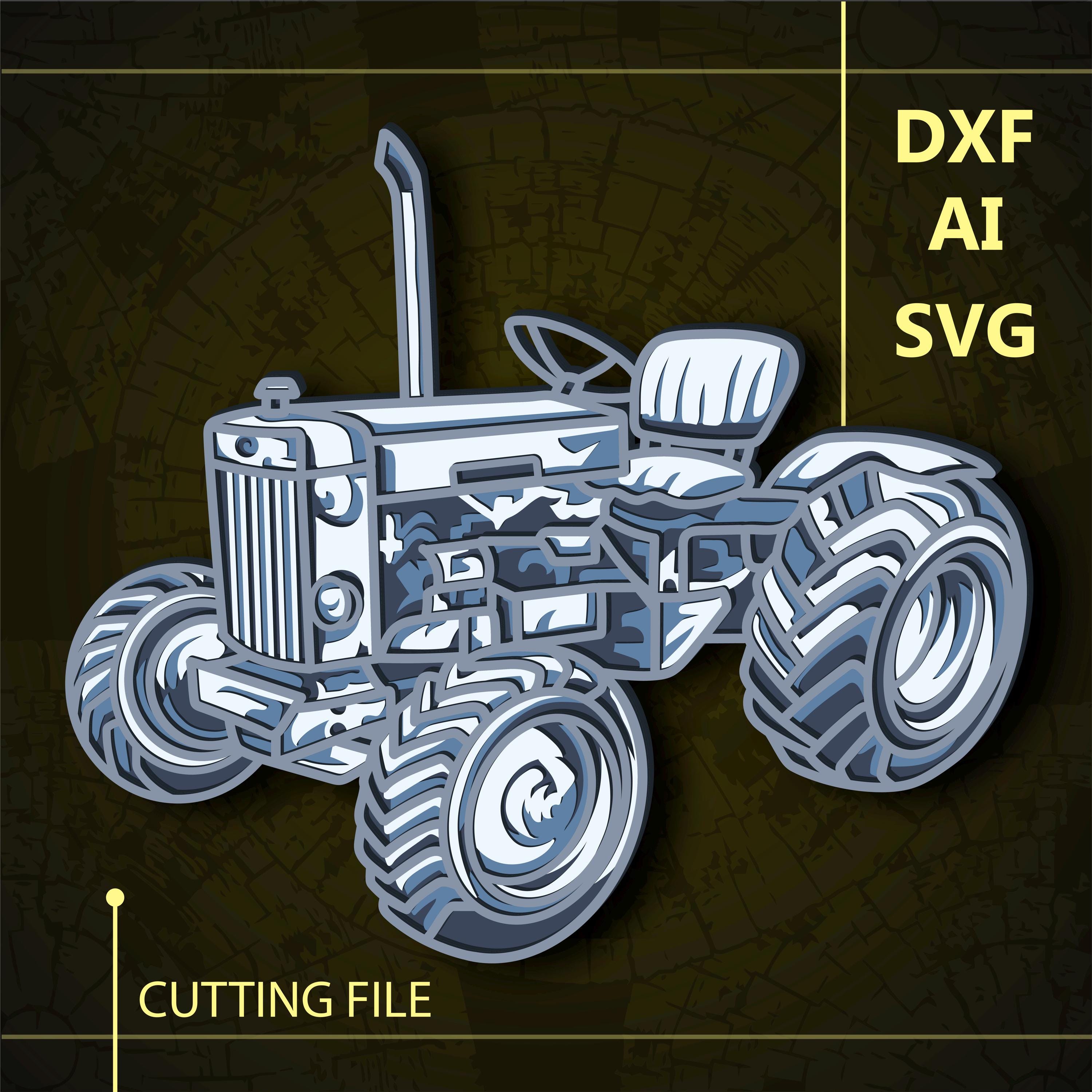 Tractor Multilayer SVG/ Tractor CNC file/ Cricut file / Cutting file svg/ Paper cut/ Laser cut file/ 3D layer