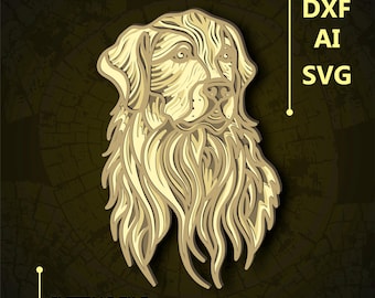 Labrador SVG multicapa. CNC. Cricut. Corte de papel. Archivo cortado con láser. Capa 3D. Glowforge.