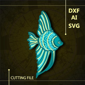 Fish Multilayer SVG/ Fish CNC file/ Cricut file / Cutting file svg/ Paper cut/ Laser cut file/ 3D layer