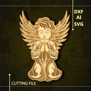 File SVG multistrato angelo/file CNC angelo/file svg multistrato/file di taglio svg/file di taglio carta/file di taglio laser/livello 3D