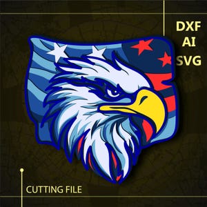 American  Flag Eagle Multilayer SVG/ American Eagle CNC file/ Cricut file / Cutting file svg/ Paper cut/ Laser cut file/ 3D layer