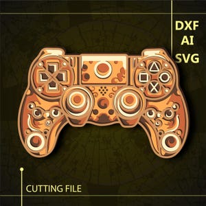 Spelkontroll Flerskiktad SVG. CNC. Cricut. Papperskärning. Laserskuren fil. 3D-lager. Glowforge.