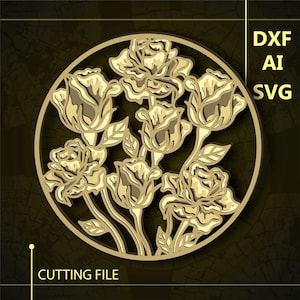 Roses Multilayer SVG/ Roses CNC file/ Cricut file / Cutting file svg/ Paper cut/ Laser cut file/ 3D layer
