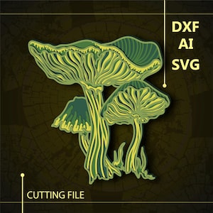 Mushrooms Multilayer SVG/ Mushrooms CNC file/ Cricut file / Cutting file svg/ Paper cut/ Laser cut file/   3D layer
