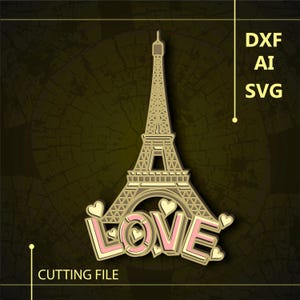 Eiffel Tower Multilayer SVG/ Eiffel Tower CNC file/ Cricut file / Cutting file svg/ Paper cut/ Laser cut file/    3D layer
