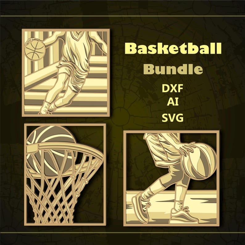 Bundle Basketball Multilayer SVG. CNC. Cricut. Paper Cutting. Laser Cut ...
