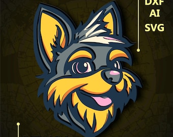 Dog Multilayer SVG. CNC. Cricut. Paper cutting. Laser cut file. 3D layer. Glowforge.