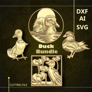 Bundle Duck Multilayer SVG/ Bundle Duck CNC file/ Cutting file svg/ Paper cut/ Laser cut file/ 3D layer