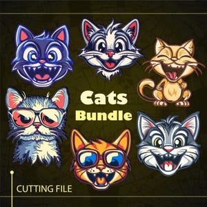 Bundle chat multicouche SVG / chat CNC fichier / fichier Cricut / fichier de coupe svg / papier découpé / fichier découpé au laser / couche 3D