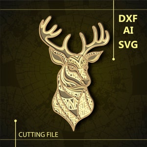 Deer Multilayer SVG/ Deer CNC file/ Cricut file / Cutting file svg/ Paper cut/ Laser cut file/ 3D layer