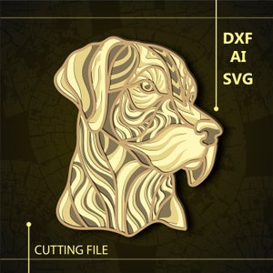 Great Dane Dog Multilayer SVG/ Great Dane Dog CNC file / Multilayer svg/ Cutting file svg/ Paper cut/ Laser cut file/ 3D layer