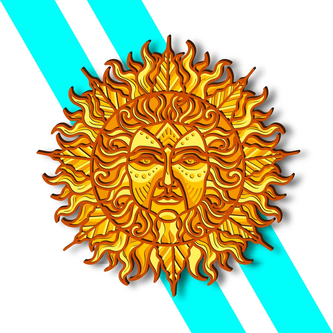 Sun Pdx File Sun Mandala SVG/ Sun CNC/ Multilayer Svg/ Cutting File Svg/ Paper Cut ...